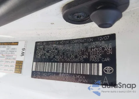 2008 Scion Tc from USA, damaged, VIN JTKDE167580268575